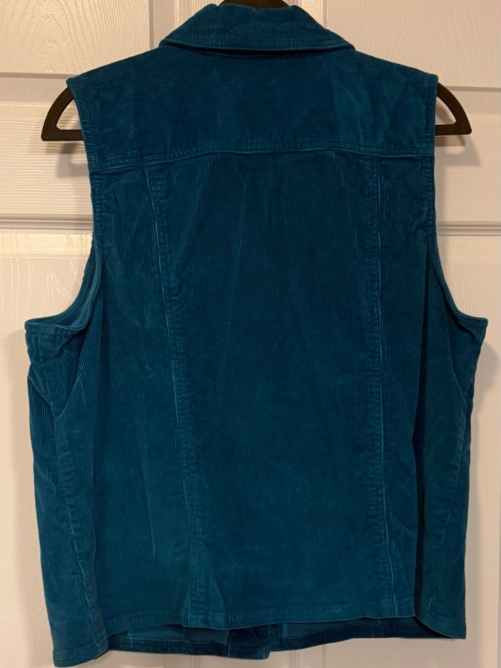 Denim & Co. Teal Corduroy Button Front Vest XL - Picture 3 of 8